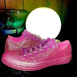 Brand New Pink Sparkle Converse All Stars